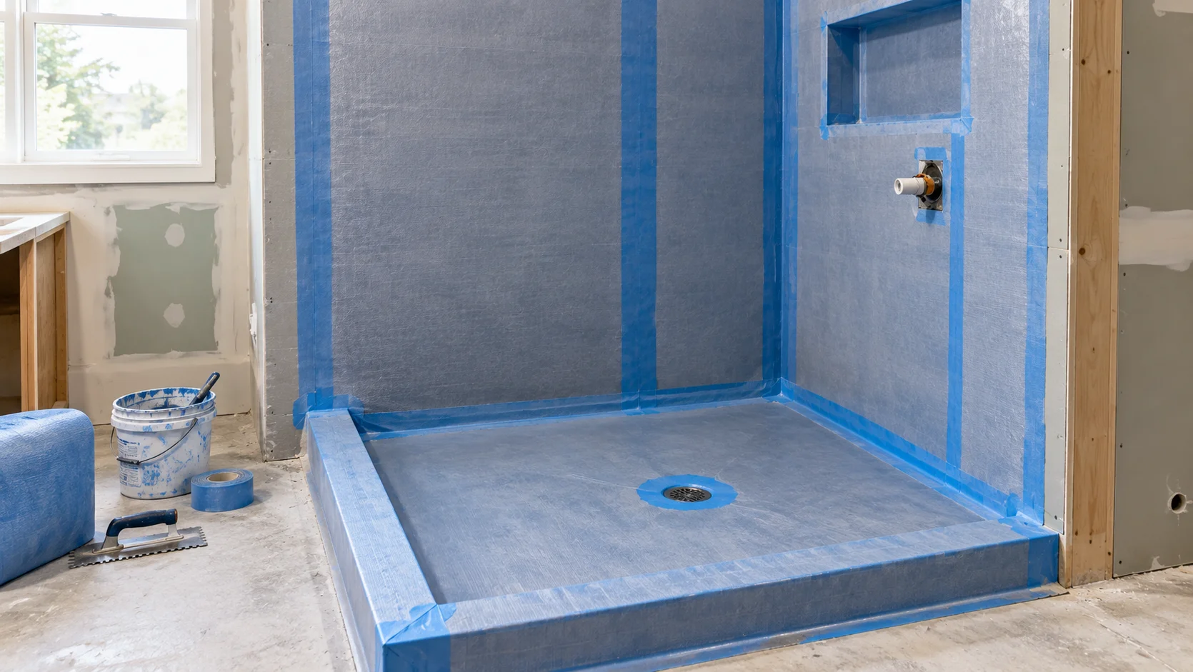 Bathroom tile waterproofing
