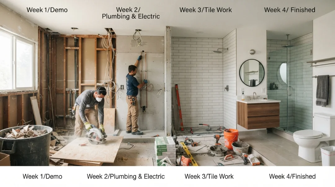 4-week bathroom renovation timeline in Toronto