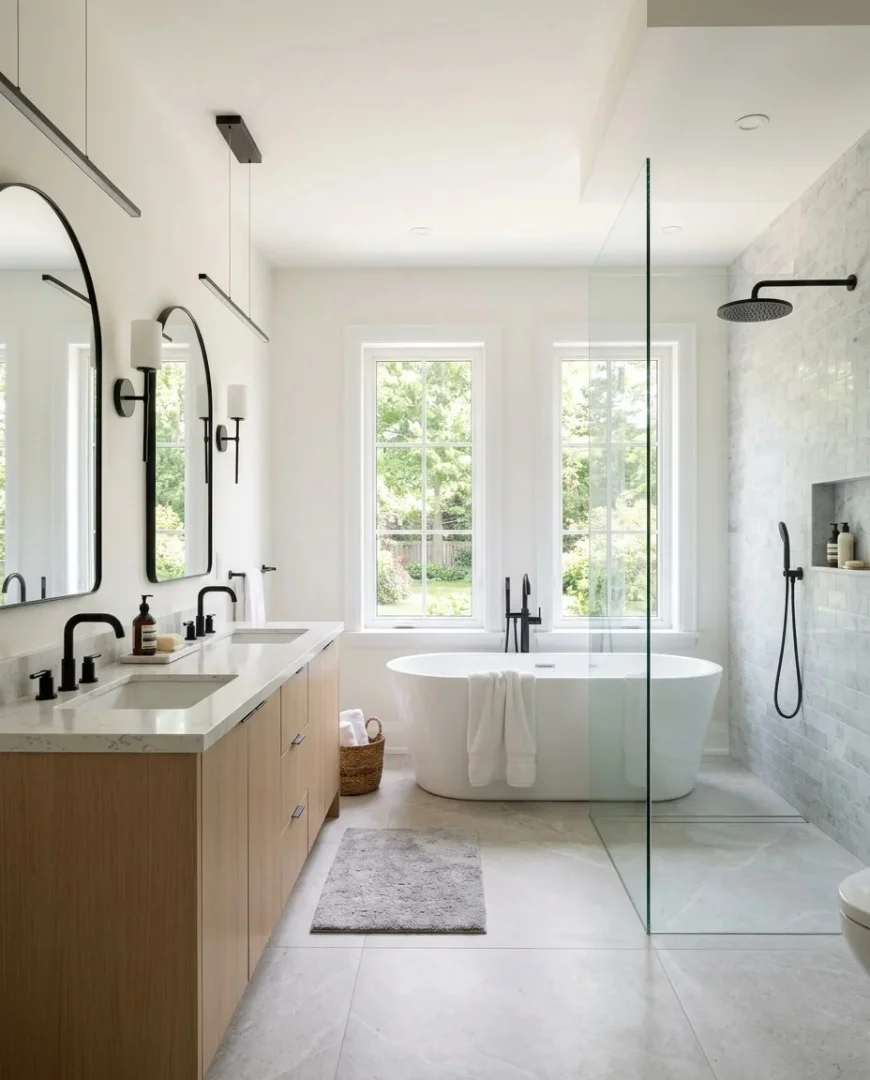 Bathroom renovation contractor in Milton working on a modern bathroom